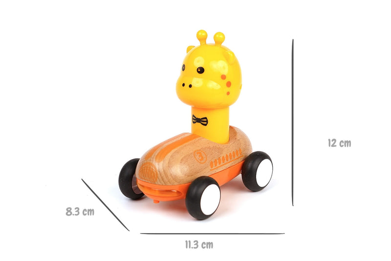 WANBORNS WOODEN PRESS GO RACER GIRAFFE