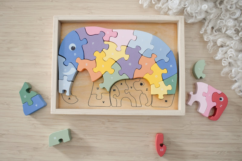 KAPER KIDZ ELEPHANT A-Z CHUNKY JIGSAW PUZZLE