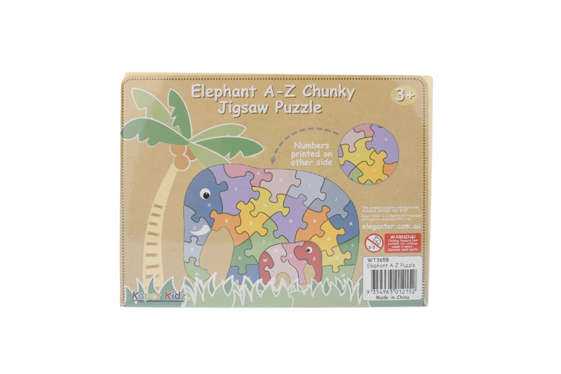 KAPER KIDZ ELEPHANT A-Z CHUNKY JIGSAW PUZZLE