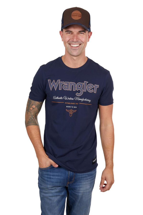 Wrangler Men's Owen Short Sleeve Tee - Navy