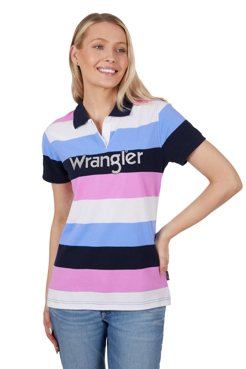 Wrangler Womens Martha Short Sleeve Polo - Multi