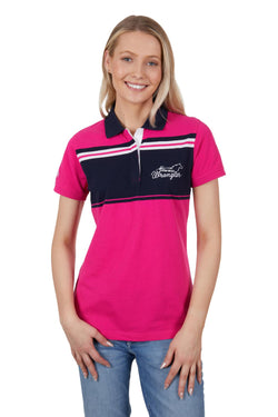 Wrangler Womens Kiera Short Sleeve Polo - Pink