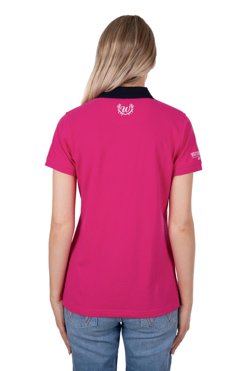 Wrangler Womens Kiera Short Sleeve Polo - Pink