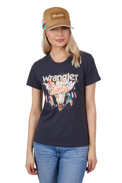 Wrangler Womens Jayde Short Sleeve Tee - Charcoal Marle