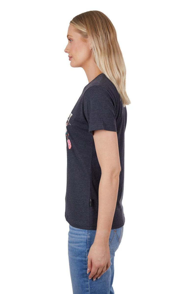 Wrangler Womens Jayde Short Sleeve Tee - Charcoal Marle