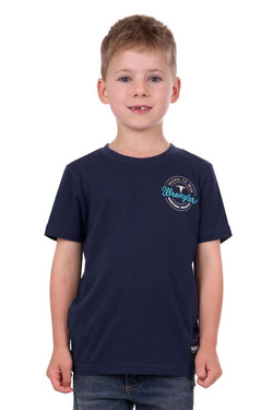 Wrangler Boys (Kids) Zane Short Sleeve Tee - Navy