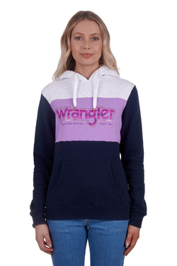 Wrangler Women's Salley Pullover Hoodie - Navy/White Marle