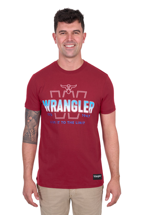 Wrangler Men's Wesley Short Sleeve Tee - Red