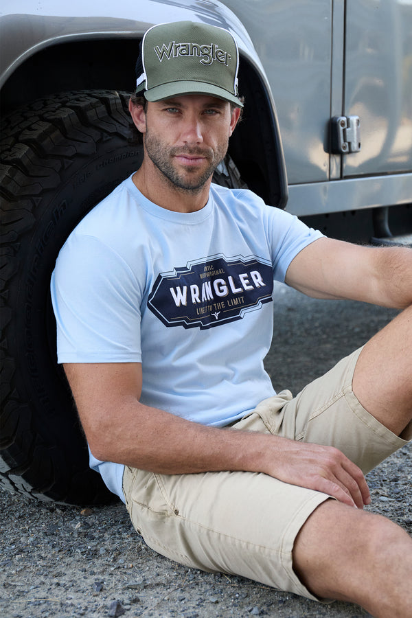 Wrangler Men’s Roy Short Sleeve Tee - Light Blue