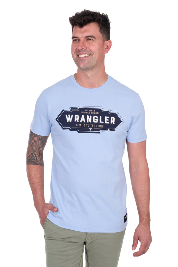 Wrangler Men’s Roy Short Sleeve Tee - Light Blue