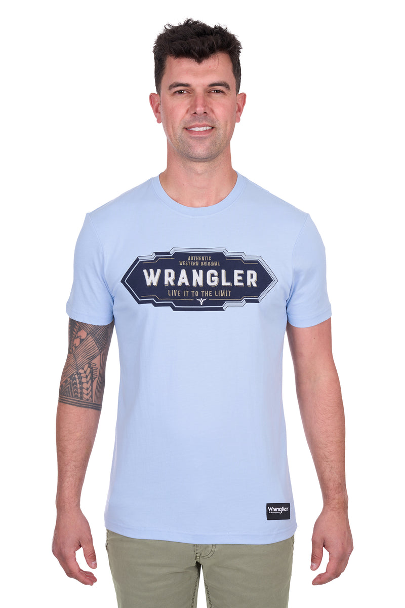Wrangler Men’s Roy Short Sleeve Tee - Light Blue
