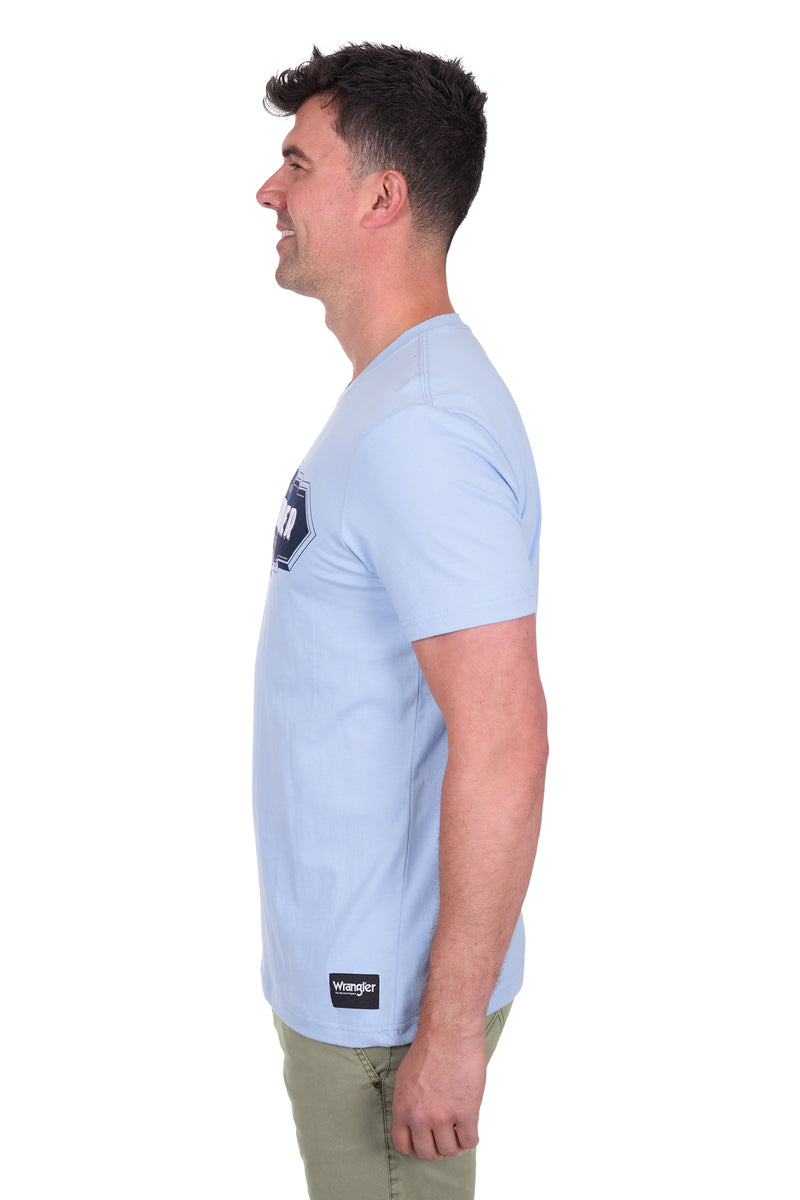 Wrangler Men’s Roy Short Sleeve Tee - Light Blue