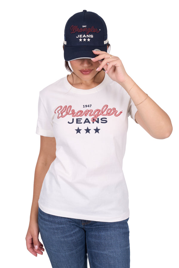 Wrangler Women's Piper Short Sleeve Tee - Cream
