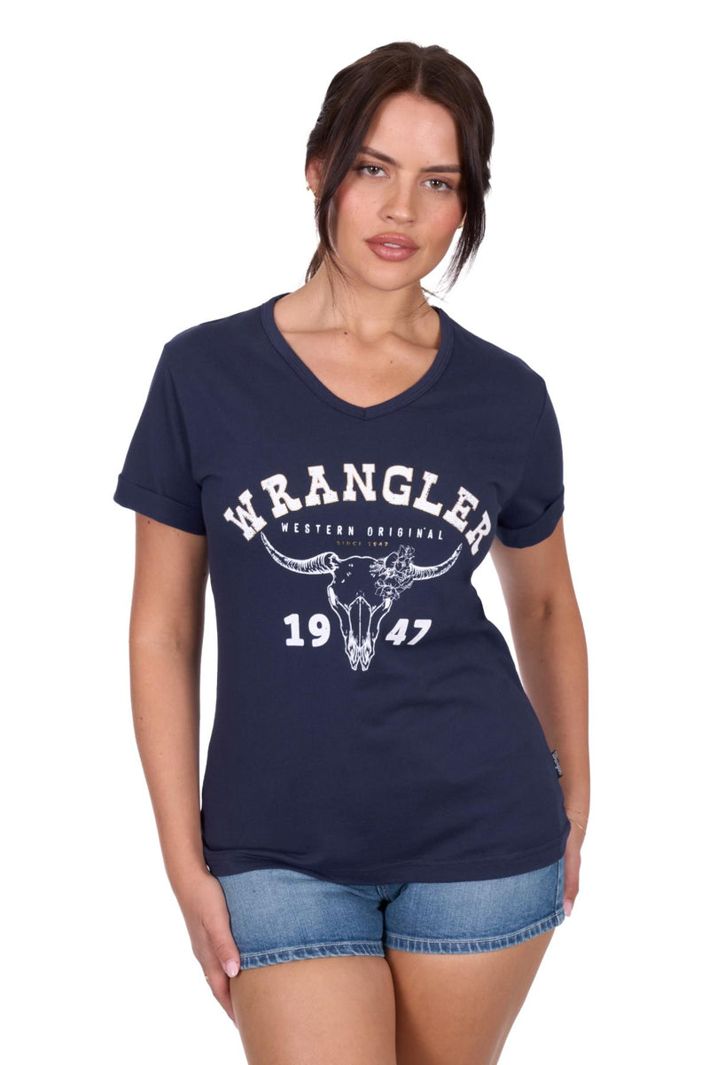 Wrangler Women's Reese Short Sleeve Tee - Navy