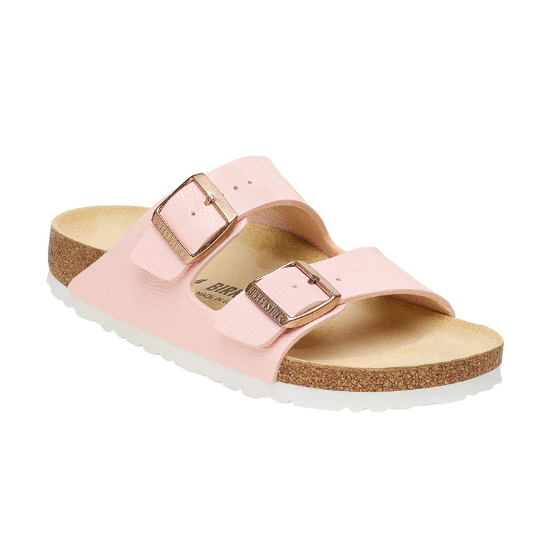 Birkenstock Arizona Shiny Light Rose - Embossed Birko-Flor Narrow