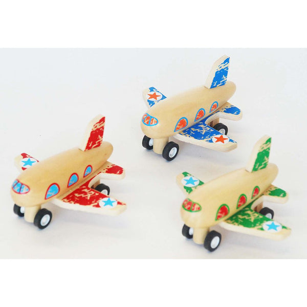 TOYSLINK WOODEN PULL BACK PLANE