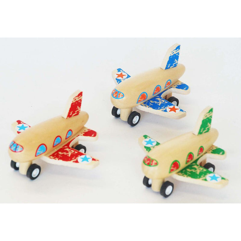 TOYSLINK WOODEN PULL BACK PLANE