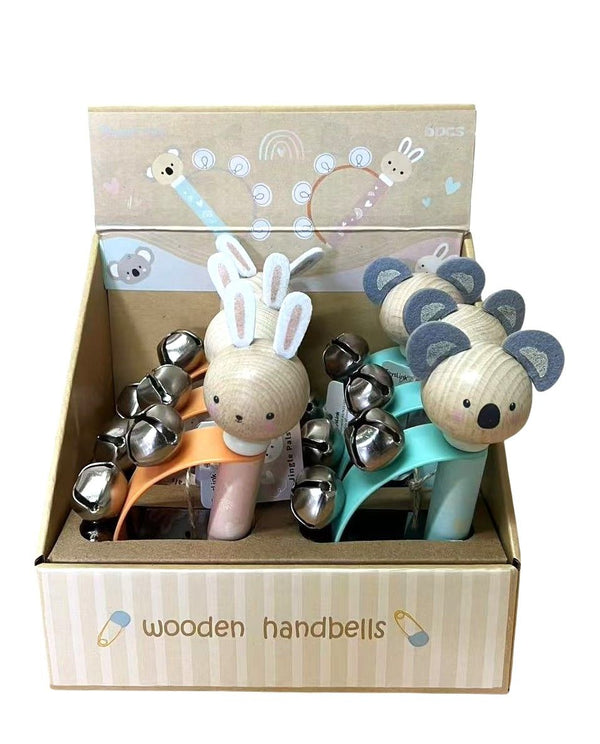 TOYSLINK WOODEN KOALA & BUNNY HAND BELL