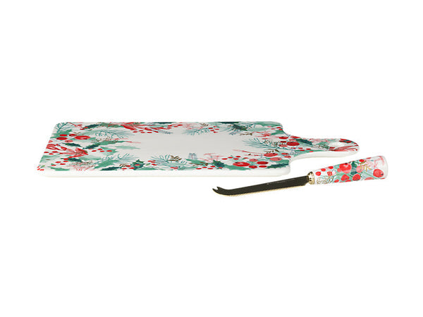 Maxwell & Williams Merry Berry Cheese Paddle & Knife Set Gift Boxed