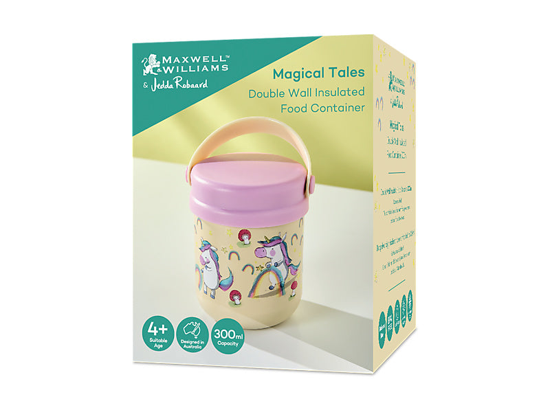 Maxwell and Williams Jedda Robaard Magical Tales Double Wall Insulated Food Container 300ML Unicorn- Gift Boxed