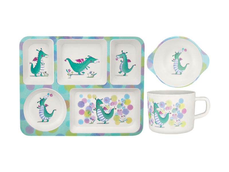 Maxwell and Williams Jedda Robaard Magical Tales Melamine 3pc Dinner Set Dragon- Gift Boxed