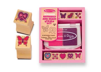 MELISSA AND DOUG BUTTERFLY AND HEARTS STAMP SET