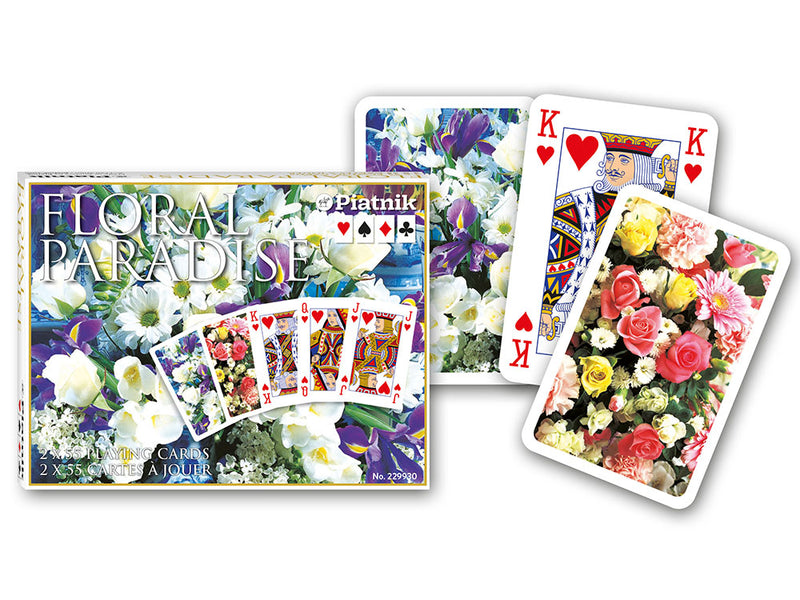 FLORAL PARADISE BLUE BRIDGE CARDS