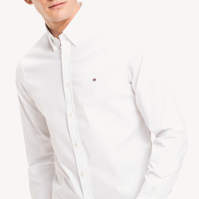 Tommy Hilfiger Mens Slim Poplin Shirt - White