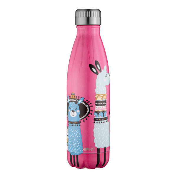 Avanti Fluid Vacuum Bottle - 500ml - Festive Llama Coral