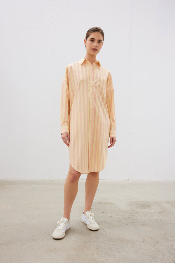 LMND Chiara Shirt Dress - Pink Clay/Wool