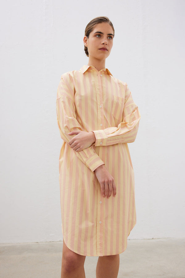 LMND Chiara Shirt Dress - Pink Clay/Wool