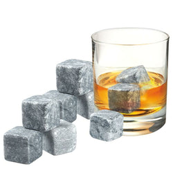 Avanti Whisky Rocks Set 9 Piece Set With Velvet Pouch And Box - Soapstone