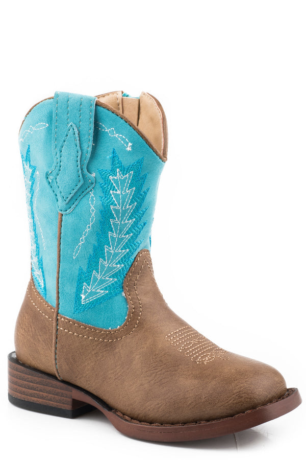 Roper Toddler Billy Boot - Tan/Turquoise