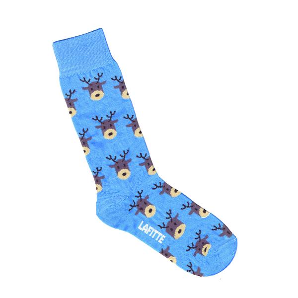 Lafitte Reindeer Socks - Blue & Jade