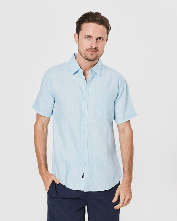 Coast Mens Short Sleeve Linen Shirt - 3 Colours