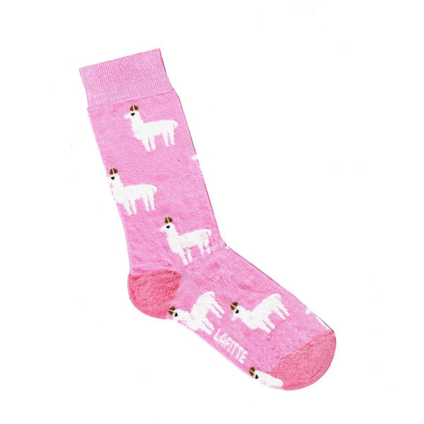 Lafitte Lama Socks - Charcoal & Pink