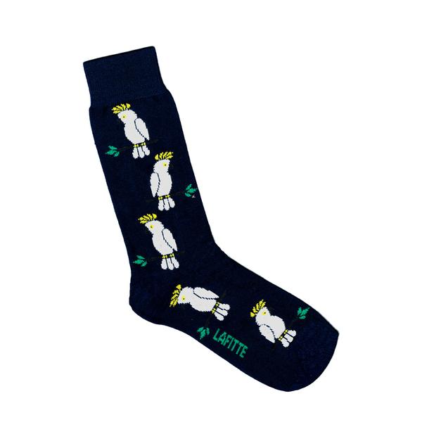 Lafitte Cockatoo Socks - Green & Navy