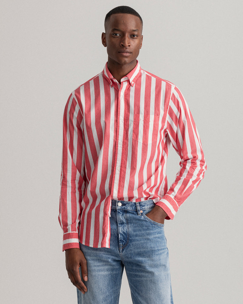 Gant Men's Regular Fit Wide Stripe Poplin Shirt - 2 Colours