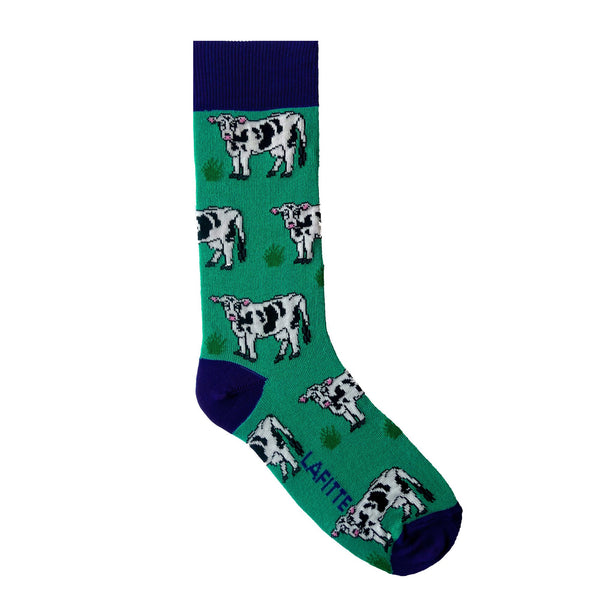 Lafitte Cow Socks - Green