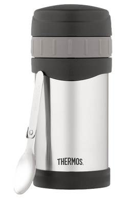 Thermos Stainless Steel Vacuum Insulated Food Jar with fold up spoon 470ml