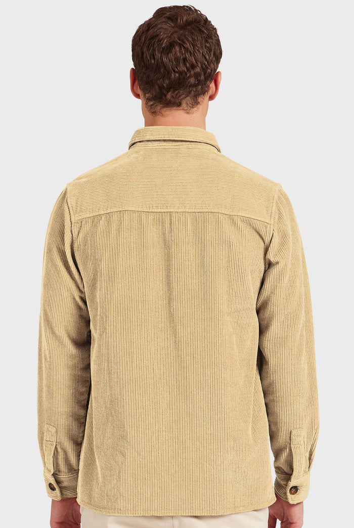 The Academy Brand Lebowski Cord Overshirt - Macadamia