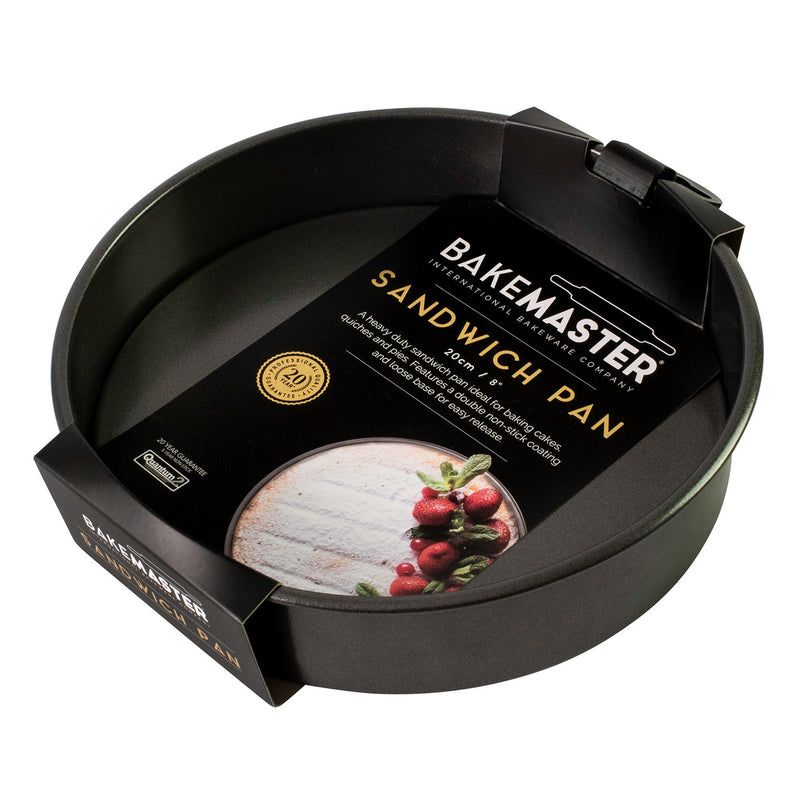 Bakemaster Loose Base Round Sandwich Pan 20 x 3.5cm