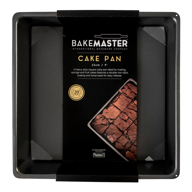 Bakemaster Loose Base Sq Deep Cake Pan 23 x 23 x 7cm
