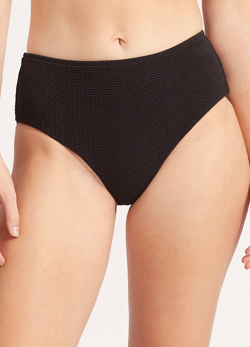 Seafolly Sea Dive Wide Side Retro Pant - Black