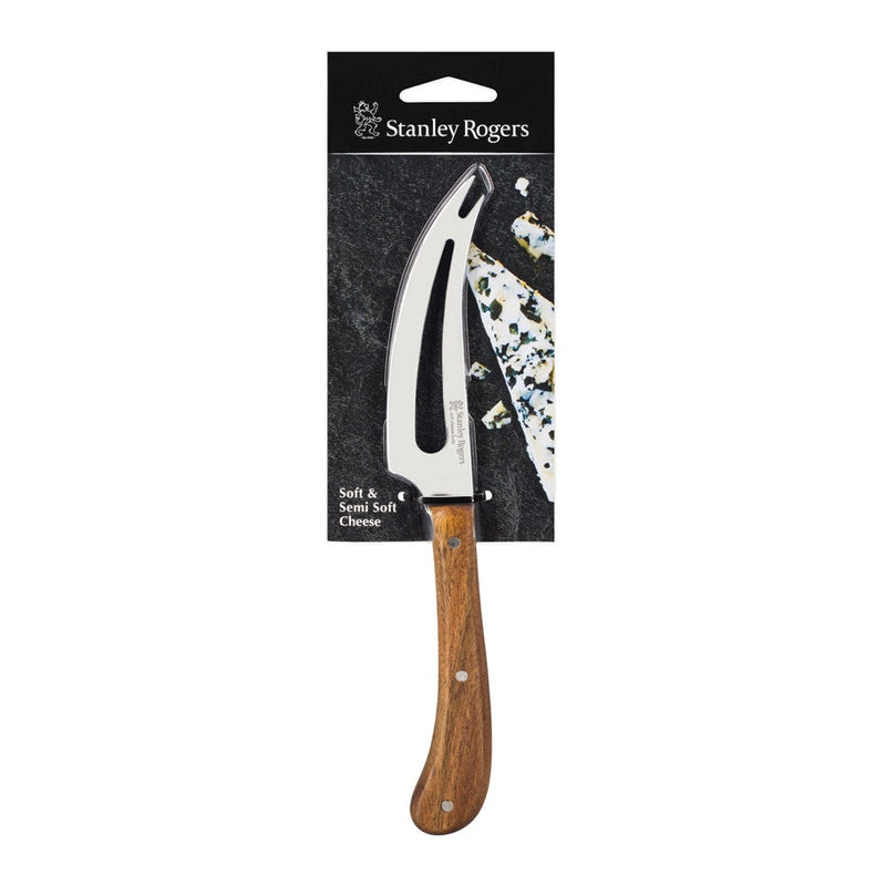 Stanley Rogers Pistol Grip Acacia Slotted Soft Cheese Knife