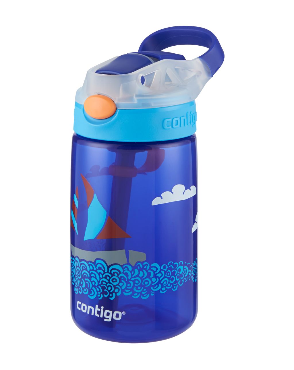 Contigo Kids Gizmo Flip Autospout Water Bottle Green Jungle Dino 414ml