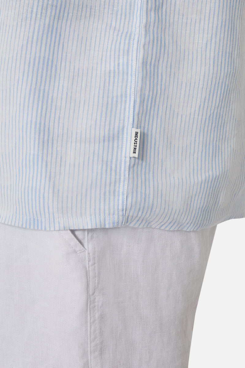 Industrie The Tropicana Short Sleeve Shirt - Light Blue/White
