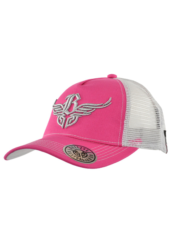Bullzye Women's Wings Trucker Cap - Pink/White