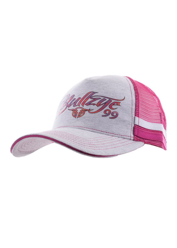 Bullzye Sunset Trucker Cap - White Marle/Pink