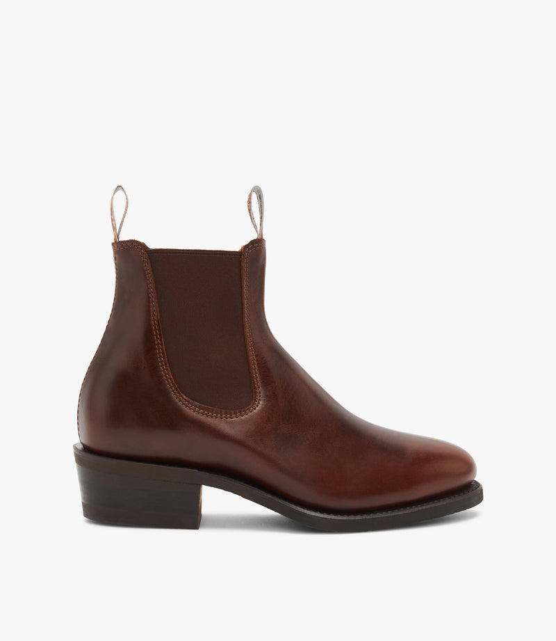 Williams Lady Yearling Boot D Fit Mid Brown Rubber Sole